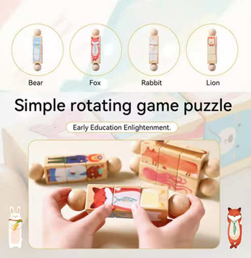 Woods™ - Turn & Learn - Roterende puslespil til småbørn