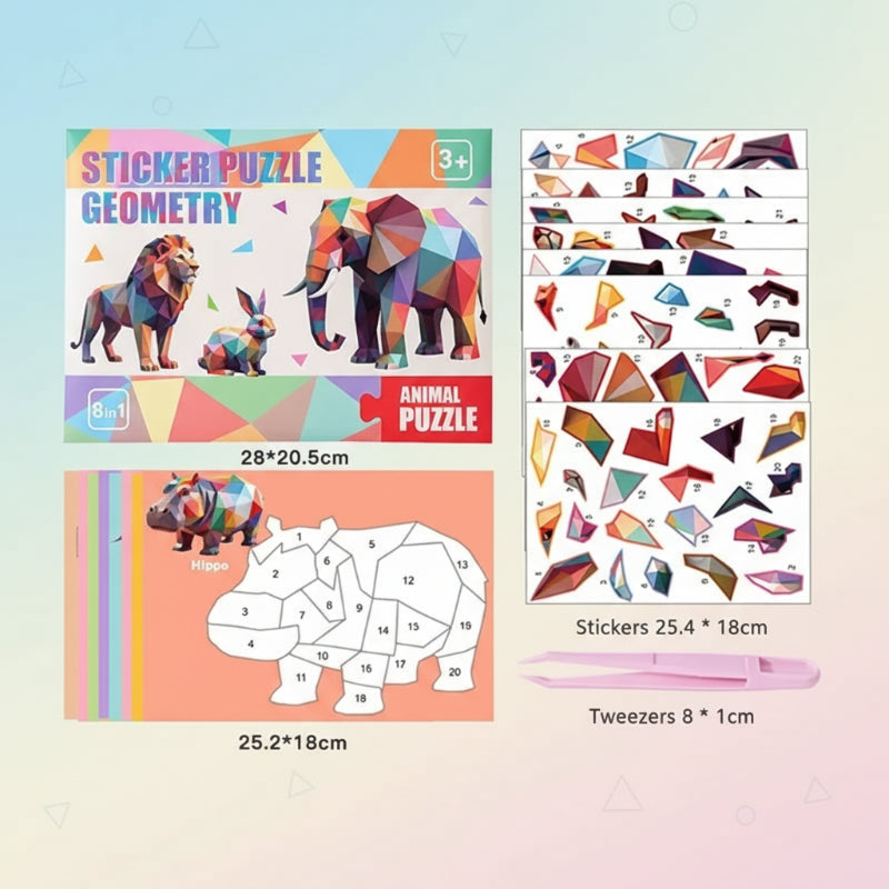 3D Sticker Puzzle – Kreativt og lærerigt – Geometrisk 3D-puslespil