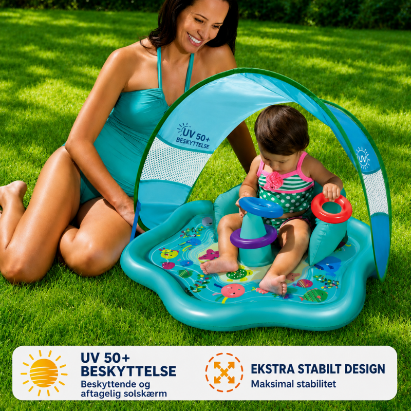 SplashPlay – Sikkert og sjovt – Babybassin med solsejl