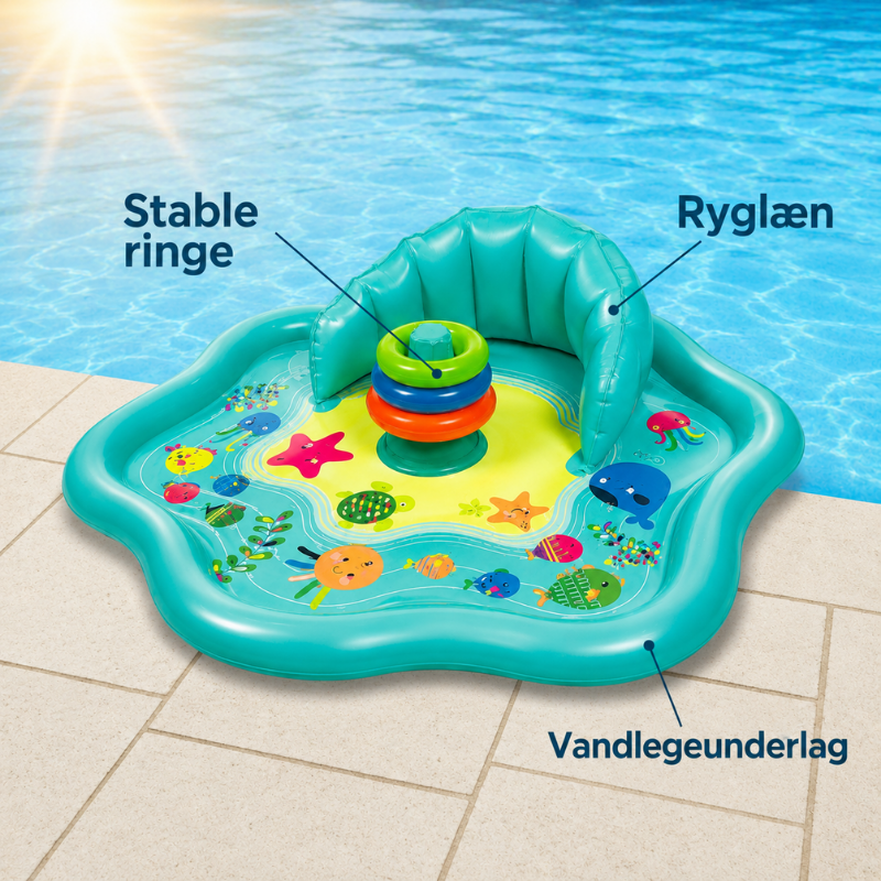 SplashPlay – Sikkert og sjovt – Babybassin med solsejl