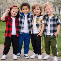Thumbnail for Boys Checkered Outfit – Trendy og behageligt – Børnetøjssæt med tern