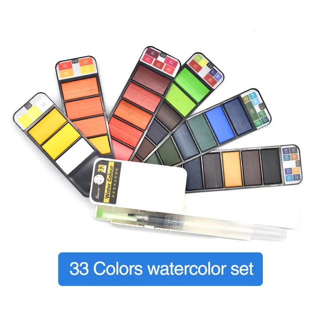 Pocket Watercolour Kit™ - Regnbue i en æske - akvarelmalingssæt