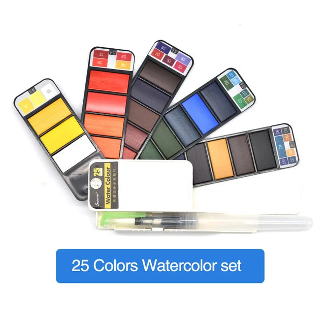 Pocket Watercolour Kit™ - Regnbue i en æske - akvarelmalingssæt