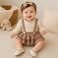 Thumbnail for SweetPea – Babypige-outfit med flæser og blomsterprint