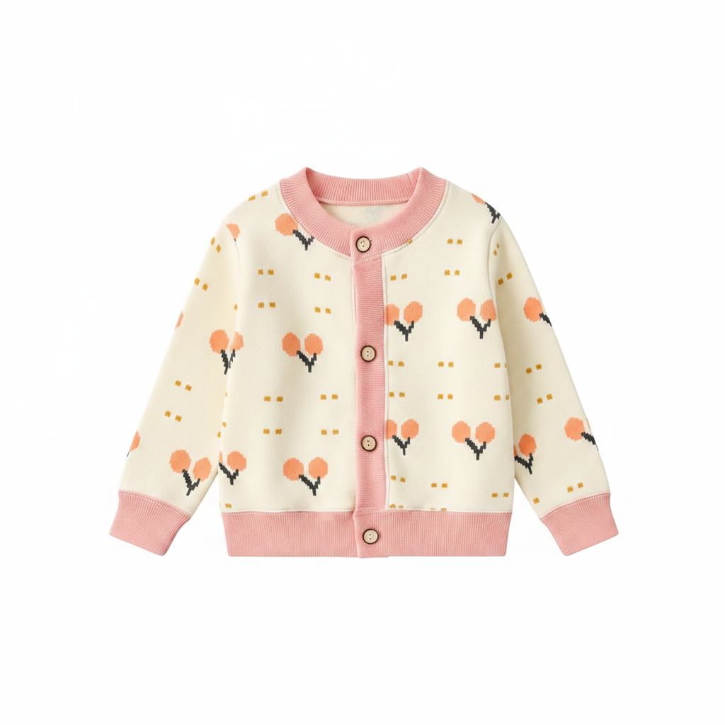 CozyCardi – Blød & Varm – Strikket Cardigan med Søde Prints
