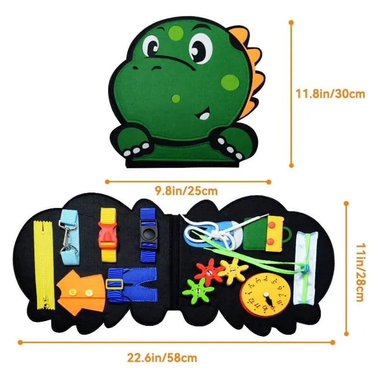 Toddler Busy Board™ - Sanseeventyr - Dino filtbog