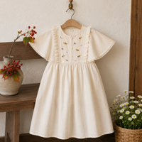 Thumbnail for Sleeveless Dress – Elegant og behagelig – Kjole med blonderkrave
