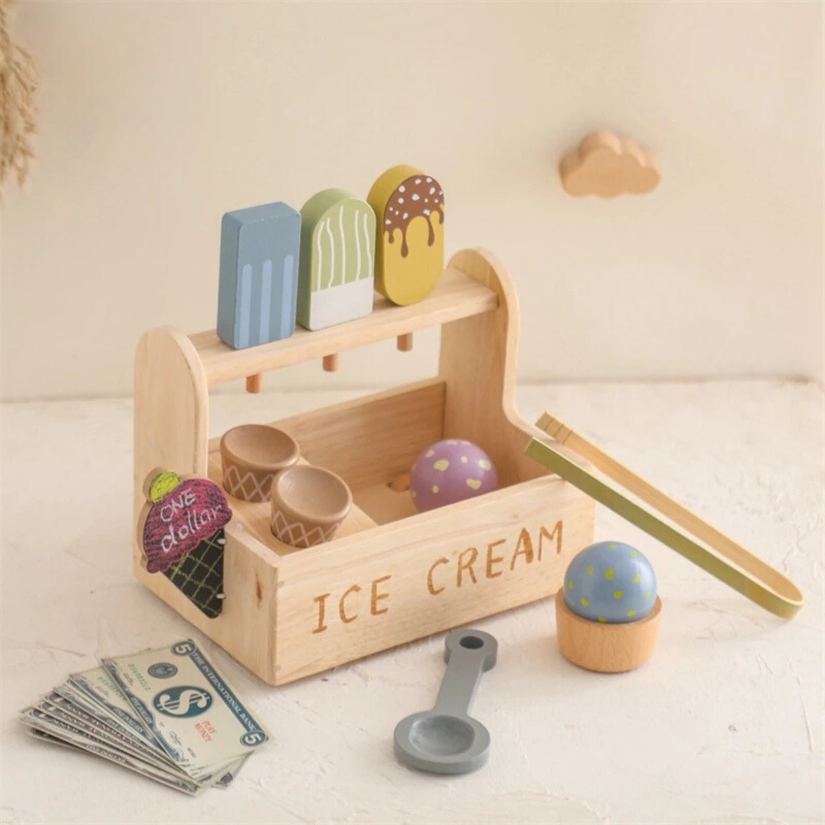 FantasyWood - Kreativt rollespil - Ice Cream Game Set i træ
