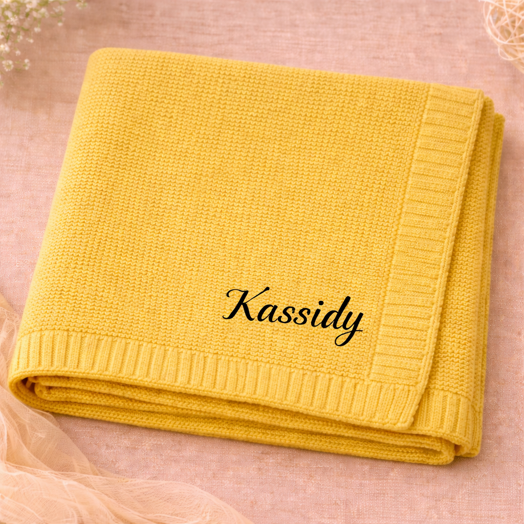 Personalized Baby Blanket – Blødt & unikt – Personligt broderet tæppe i bomuld