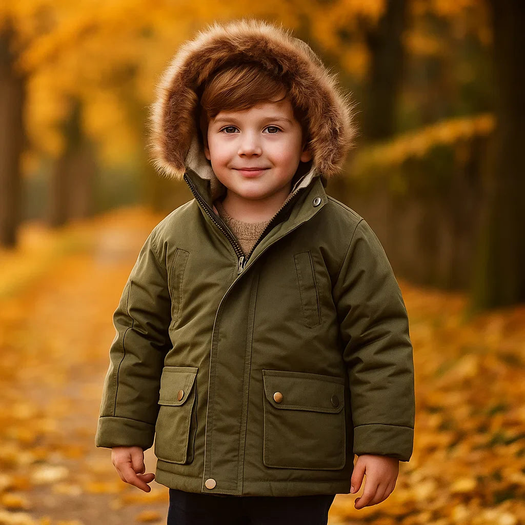 CozyTrend – Elegant og varm – Parka vinterjakke med pelskrave