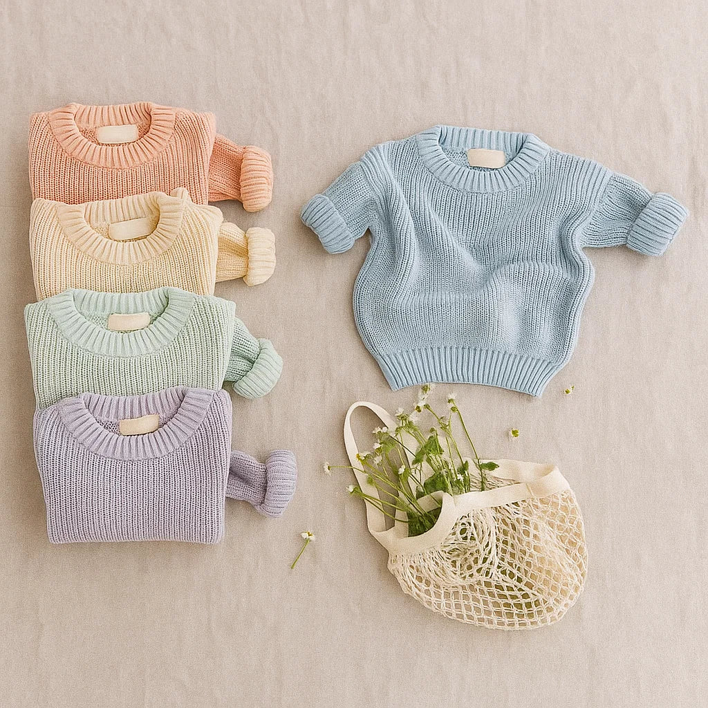 PureSoft – Classic & Cozy - Ensfarvet strikket trøje