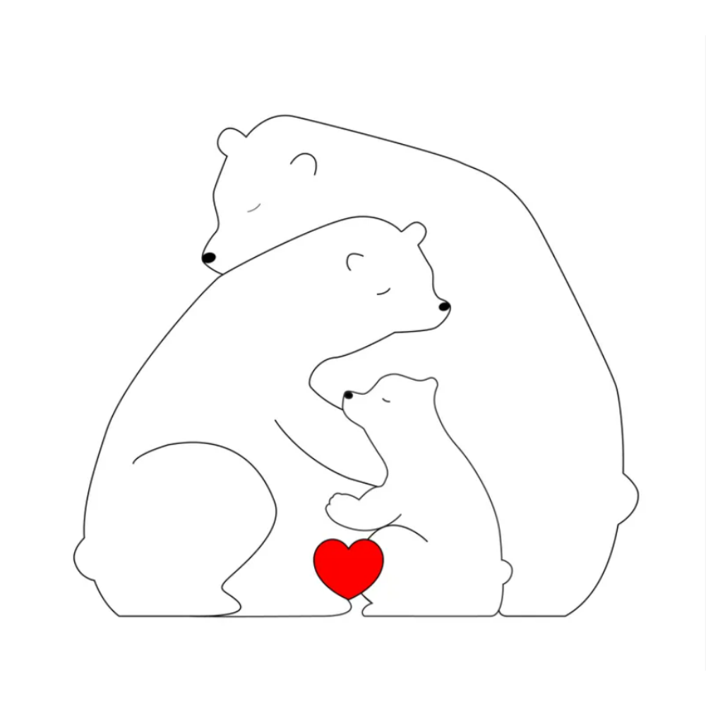 Family Puzzle™ – Personlig morsdagsgave med bjørnefamilie