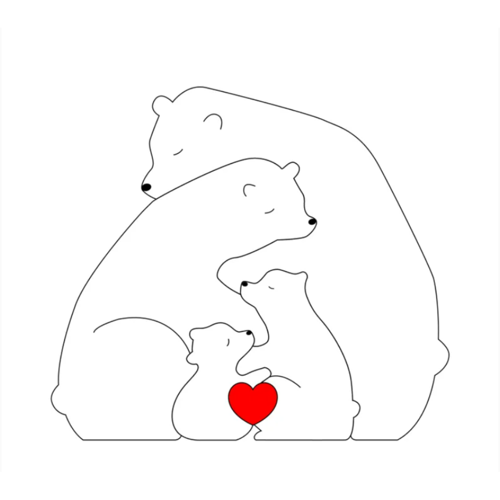 Family Puzzle™ – Personlig morsdagsgave med bjørnefamilie