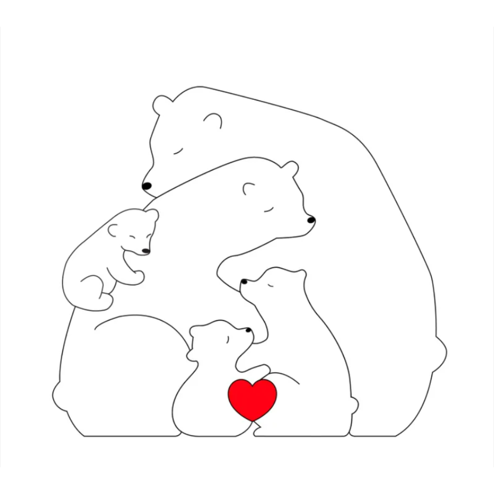 Family Puzzle™ – Personlig morsdagsgave med bjørnefamilie