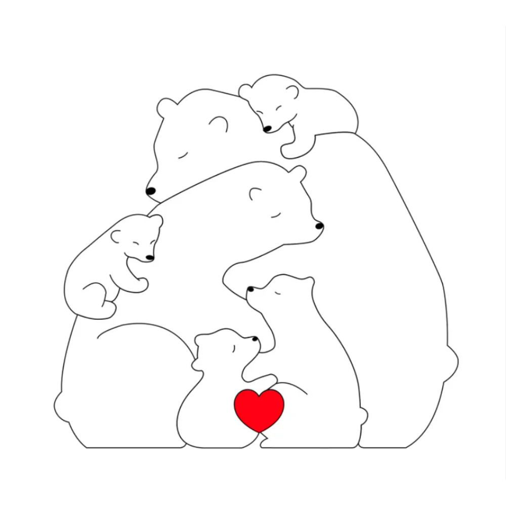 Family Puzzle™ – Personlig morsdagsgave med bjørnefamilie