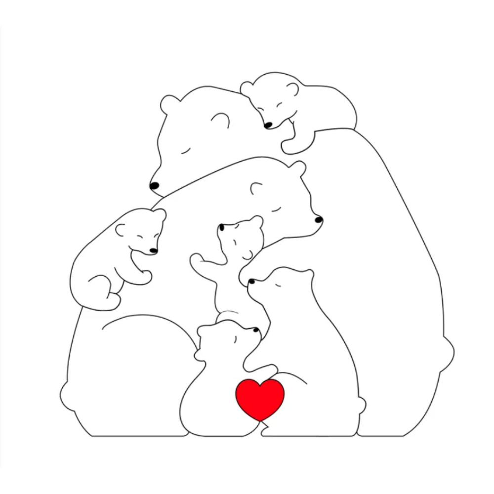 Family Puzzle™ – Personlig morsdagsgave med bjørnefamilie