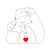 Thumbnail for Family Puzzle™ – Personlig morsdagsgave med bjørnefamilie