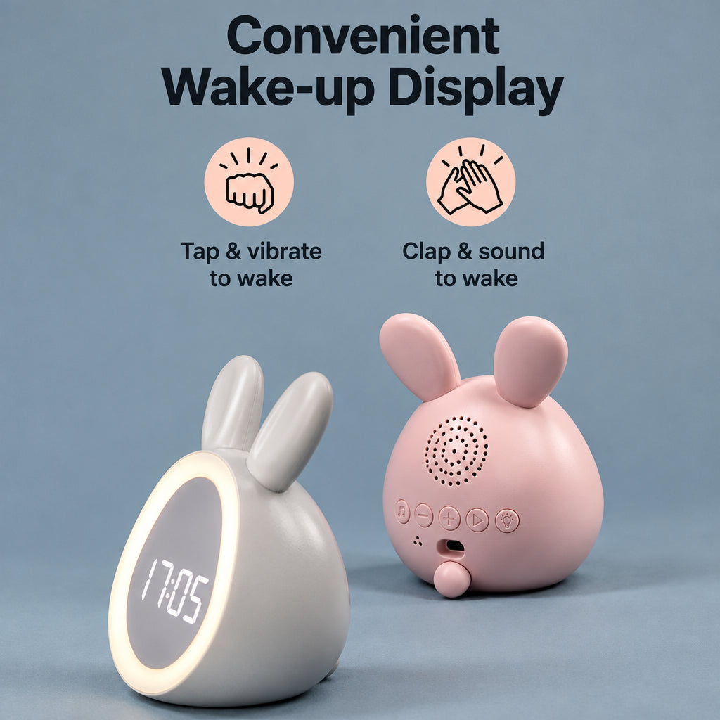 BunnyGlow – Sødt & praktisk – digital vækkeur til børn med natlampe