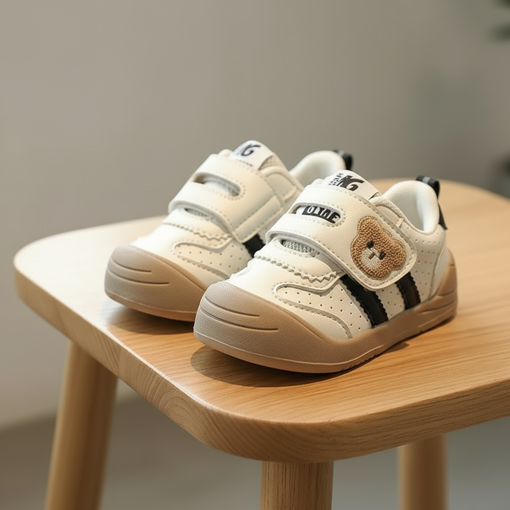 KinderMove – Robust og smidig - Velcro-sneakers med bjørnemotiv