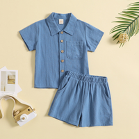 Thumbnail for Mini Fashion™ - Sommersæt til drenge i bomuldslinned