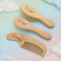 Thumbnail for Personalized Hairbrush – Blødt & unikt – Personligt babyhårbørstesæt