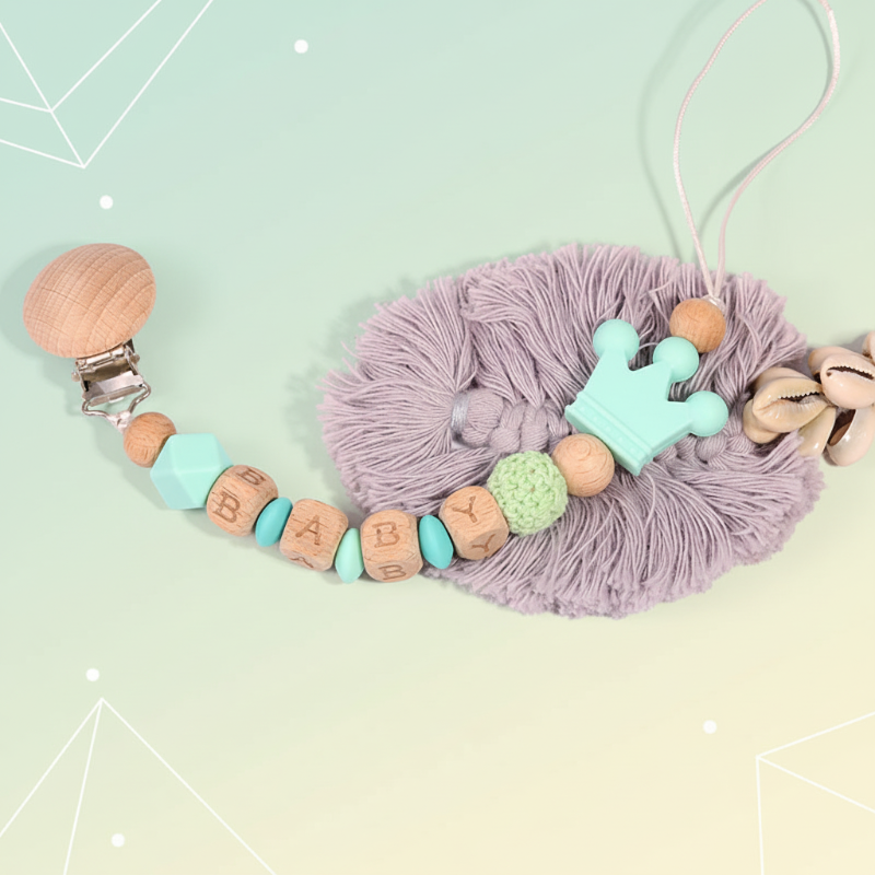 Personalized Pacifier Chain – Sikker & stilfuld – Personlig sutterkæde
