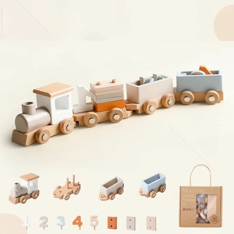 TrainCount –  Klassisk & pædagogisk – Træ Montessori-tog