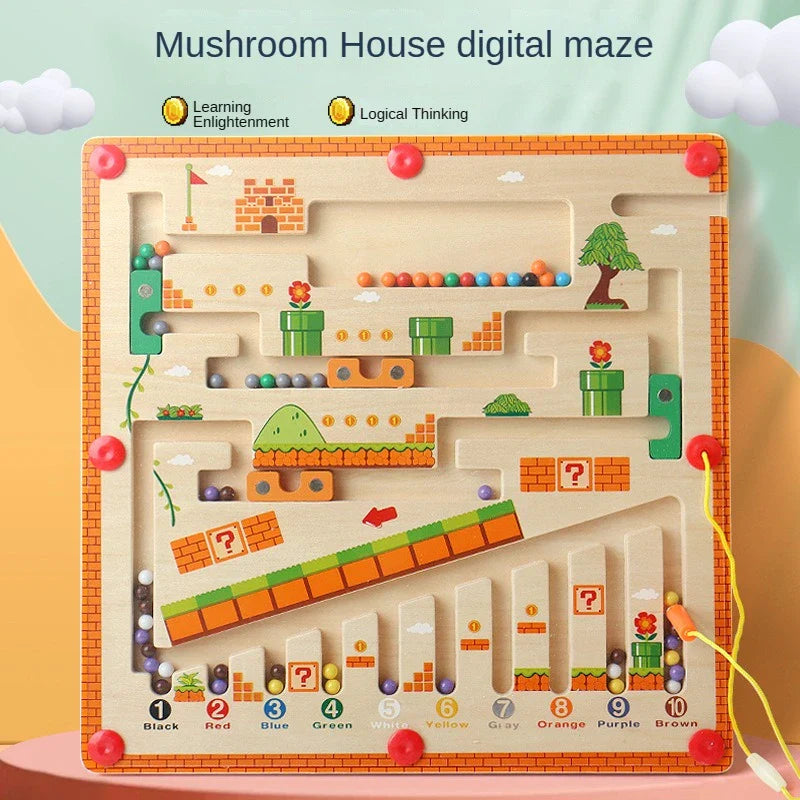 Magnetic Maze™ - Farverig tællesjov - Magnetisk puslespil i træ