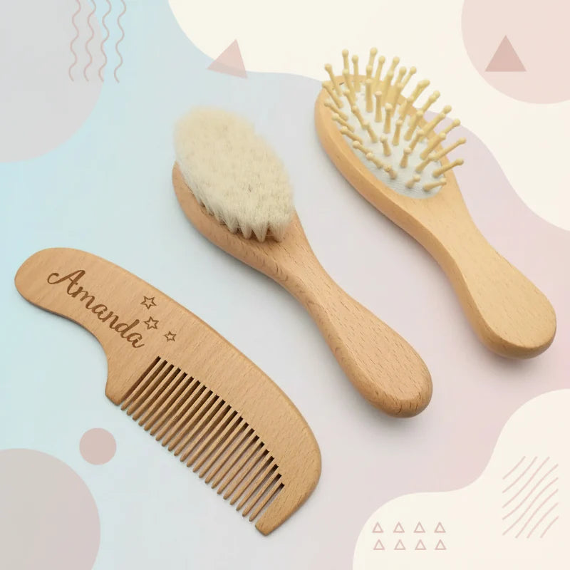 Personalized Hairbrush – Blødt & unikt – Personligt babyhårbørstesæt