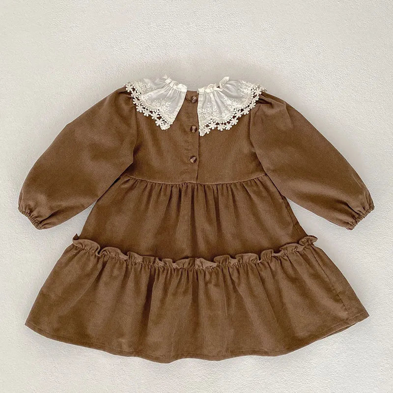 Mini Fashion™ - Kjole - Beige mønsterKomfortabel og stilfuld - Forår Romper Kjoler Børn