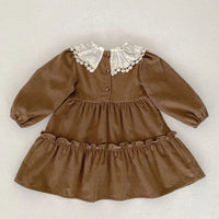 Thumbnail for Mini Fashion™ - Kjole - Beige mønsterKomfortabel og stilfuld - Forår Romper Kjoler Børn