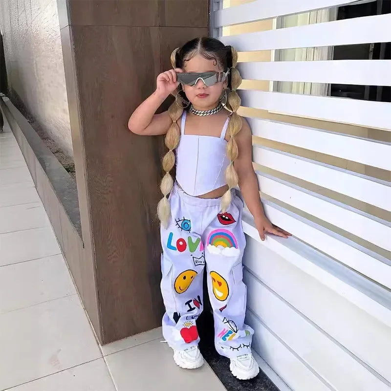 Mini Fashion™ - Moderigtigt sæt med tanktop og bukser til børn