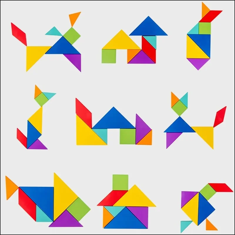 Woods™ - Tilskynd til logisk tænkning - Tangram-puslespil i træ
