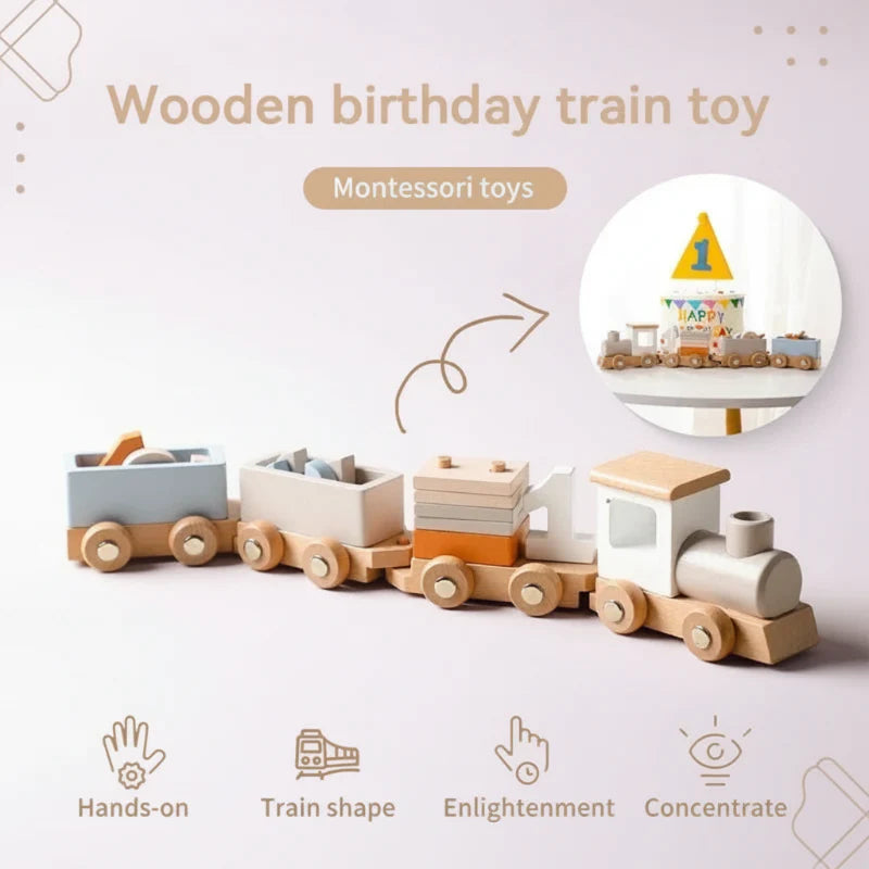 TrainCount –  Klassisk & pædagogisk – Træ Montessori-tog