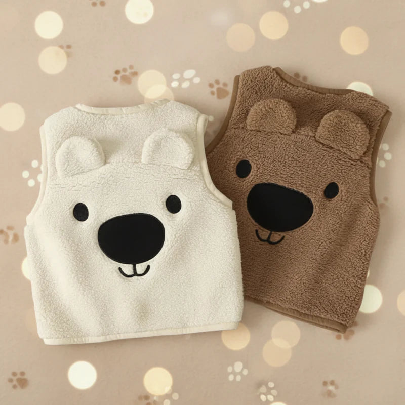 Baby Bear Fleece Vest – Varm og blød – Børnevest med bjørnemotiv