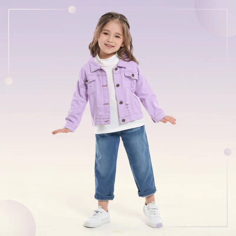 Candy Color-jeansjakke – Letvægtsjeansjakke til børn