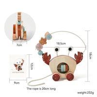 Thumbnail for Crab Pull Toy™ – Leg og læring – Krabbe af træ