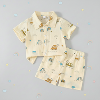 Thumbnail for Dinosaur & Car Print Outfit – Cool & legesygt – sommer-tøjssæt