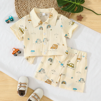 Thumbnail for Dinosaur & Car Print Outfit – Cool & legesygt – sommer-tøjssæt