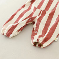 Thumbnail for Striped Overall Romper – Blødt & behageligt – Jumpsuit til børn