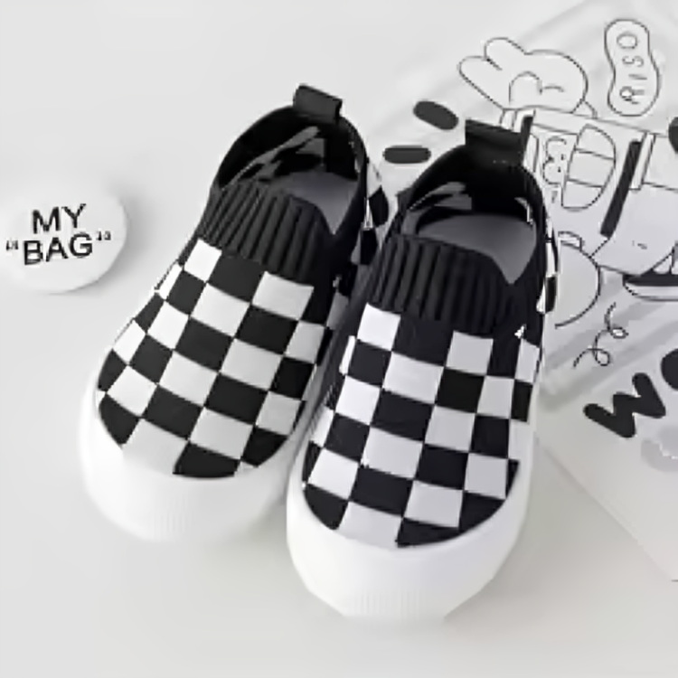 Mini Fashion™ - Blokeret mønster - Fleksibel slip-on-sko