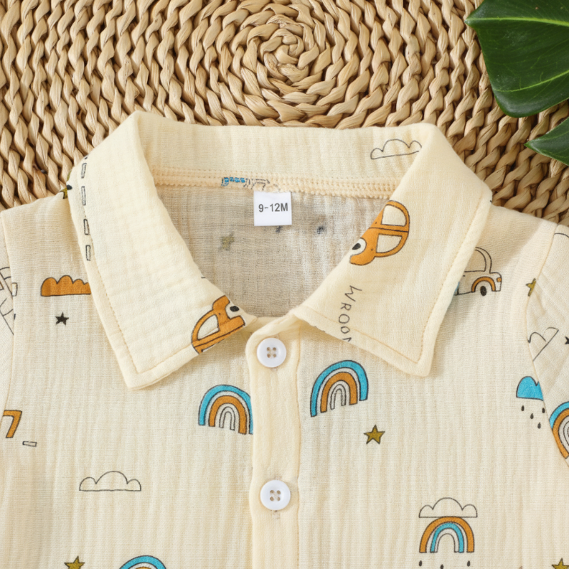 Dinosaur & Car Print Outfit – Cool & legesygt – sommer-tøjssæt