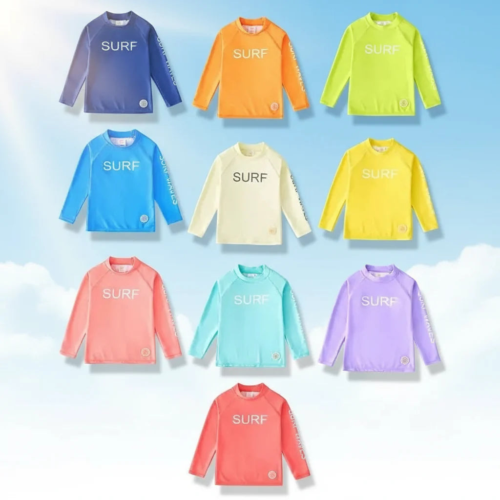 SunShield – Beskyttende og fleksibel – Surf-shirt til børn med lange ærmer og UPF 50+