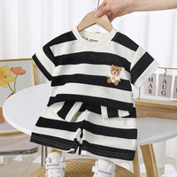 Thumbnail for Mini Fashion™ - Stripes Fun - Shorts sæt i bomuld