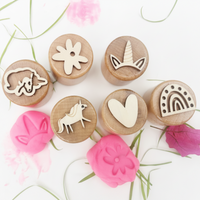 Thumbnail for WoodStamp – Montessori & Kreativt – 6 stk. leirstempler af træ