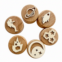 Thumbnail for WoodStamp – Montessori & Kreativt – 6 stk. leirstempler af træ