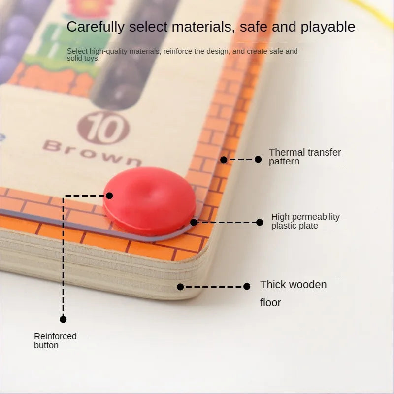 Magnetic Maze™ - Farverig tællesjov - Magnetisk puslespil i træ