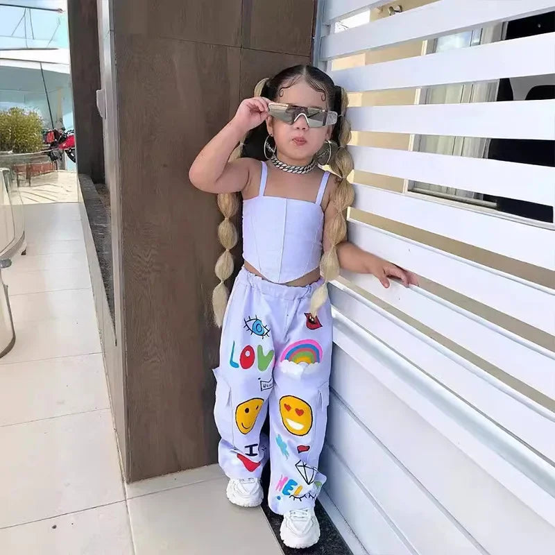 Mini Fashion™ - Moderigtigt sæt med tanktop og bukser til børn