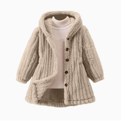 Mini Fashion™ - Blødt inderfor i fleece til piger - Vinterfrakke