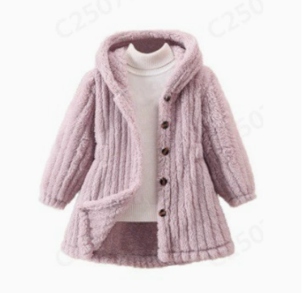 Mini Fashion™ - Blødt inderfor i fleece til piger - Vinterfrakke